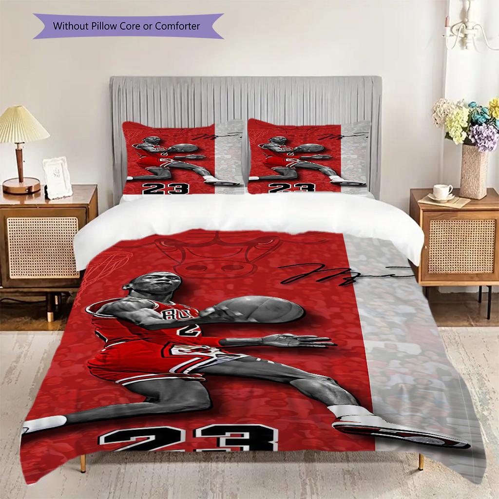 Dynamic Dunk Action Three-piece set(1 * duvet cover + 2 * pillowcase, without core)Duvet cover and pillowcase Christmas birthday gift