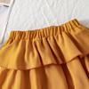 Girls' Summer Outfit Set: Sunflower Sleeveless Top and Cake Skirt Two-Piece Set