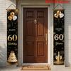 Happy 60th Birthday Couplet Banner Side CHEERS Years 1 Pair Polyester Indoor Outdoor Decor