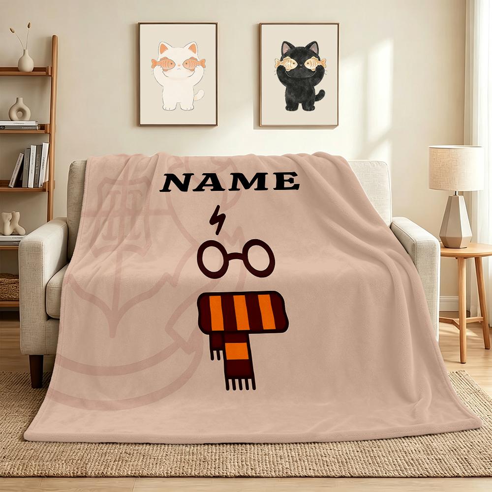 Custom Name Harry Potter Flannel Blanket Throw Blanket Soft Warm Sofa Bed home Decor Unique Gift