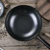 Handgesmeed Koolstofstaal Wok Pan 30/32/34cm Anti-aanbak Ongecoat Gietijzer Stijl Roerbak Gas Elektrisch Inductie
