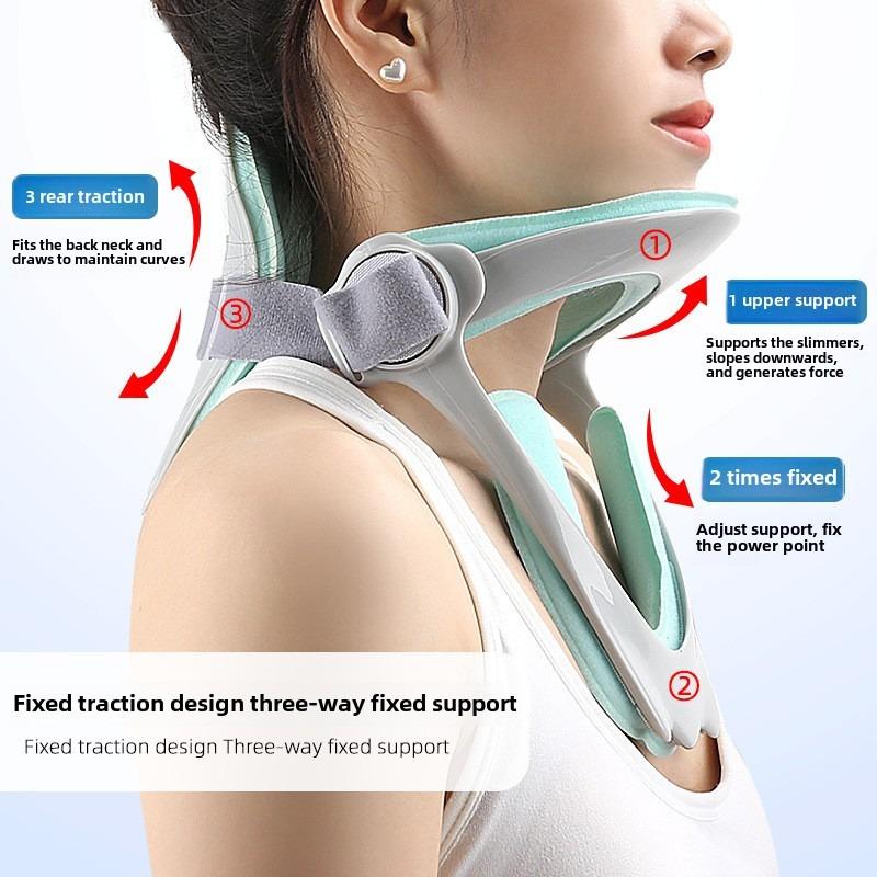 Adjustable Cervical Traction Neck Brace Posture Corrector Spine Support Pain Relief Stretcher