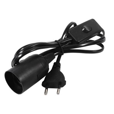 1Pc Hanging Pendant Light Fixture Home Room Lamp Bulb Socket Holder With Switch Black