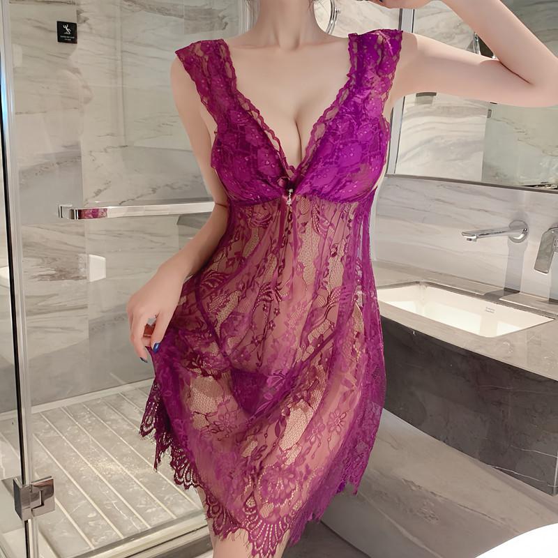 Sheer European & American Lace Temptation Pajama Set