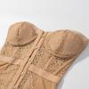 Vintage Französisches Spitzen Durchsichtiges Bandeau Korsett Top