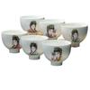 White Porcelain Tea Cup Set , Ceramic Kung Fu Tea Set, Household Pu-Erh Tea Single Cup, Master Cup, 6 Pcs