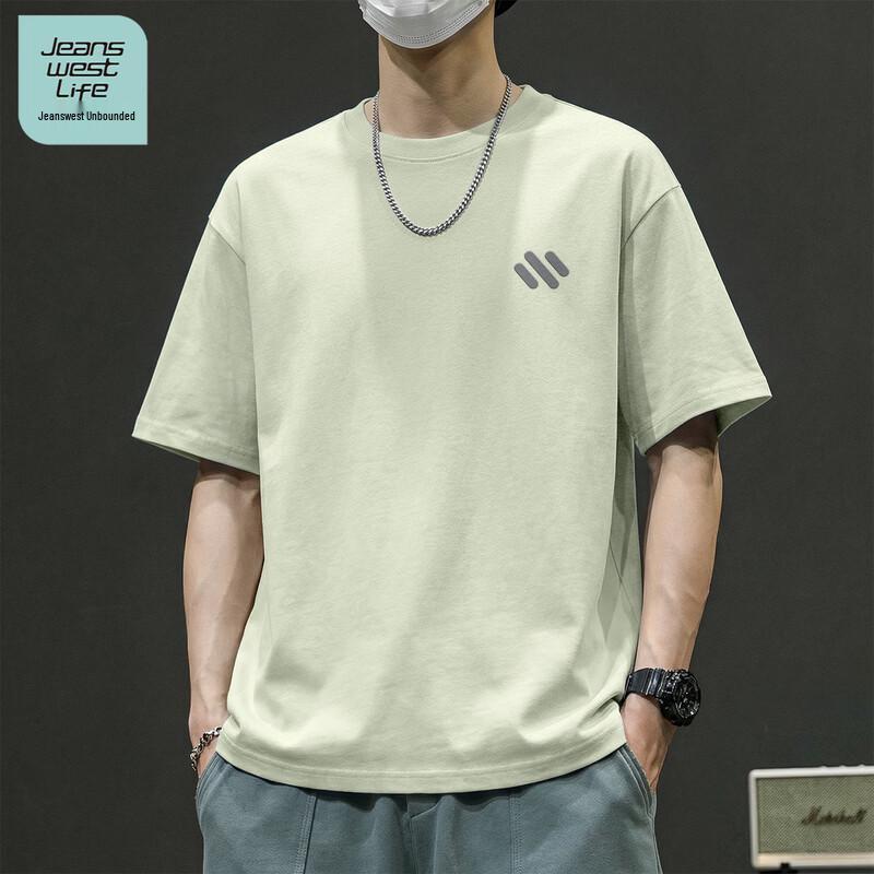 JEANSWEST LIFE Men's Pure Cotton Lightweight Short Sleeve T-Shirt