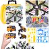 Set of Construction Vehicles In a Wheeled Suitcase Town Puzzle Board