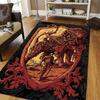 Viking Norse Rune Symbol Print Area Rug Non‑Slip Soft Floor Carpet Bedroom Living Room Present Indoor Home Lounge Bedding Decor