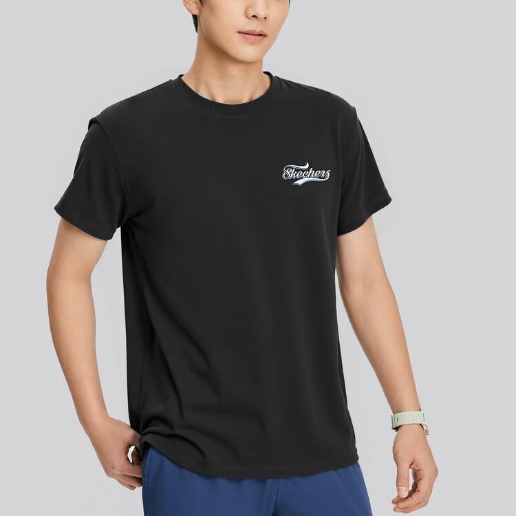Skechers Simple Comfortable Versatile Solid Color Short Sleeve T-Shirt Unisex tops L225U199-0018