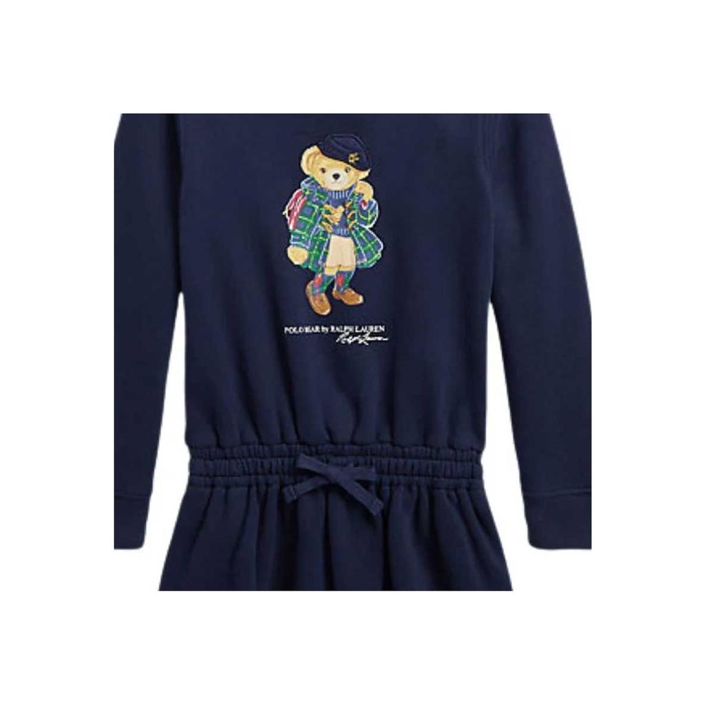 Polo Ralph Lauren Logo Bear Print Long Sleeve Dress Kids Dresses Blue 313916767-002