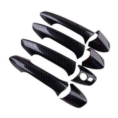 Car Exterior Door Handle Cover Trim Cap Set Carbon Fiber Texture Fit for Mercedes Benz W246 W204 W212 X204 W166 W117 LHD