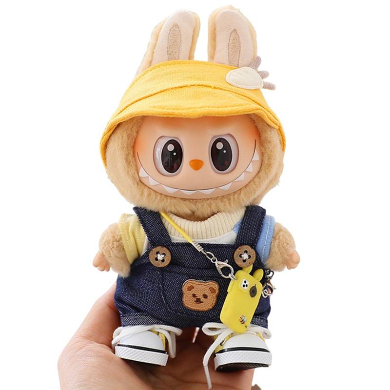 

6 предметов одежды для кукол Лабубу, аксессуары, стильный комплект одежды Kawaii, подходящий для кукол Лабубу ростом 15–17 см, комплект одежды для кукол A3