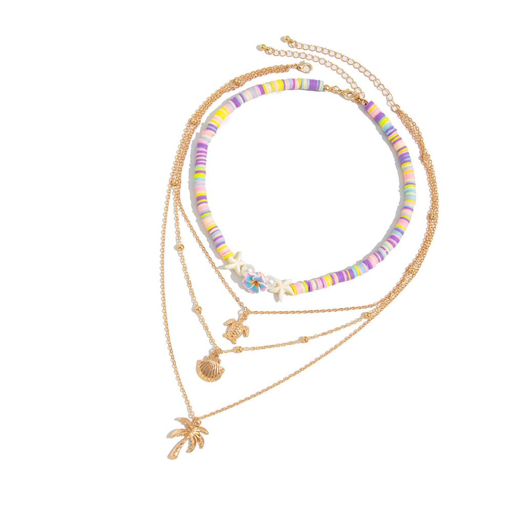 Soft Pottery Beads Necklace for Women Adjustable Multi-layer Neck Chain Natural Beach Jewelry Bohemian Fashion Jewellery