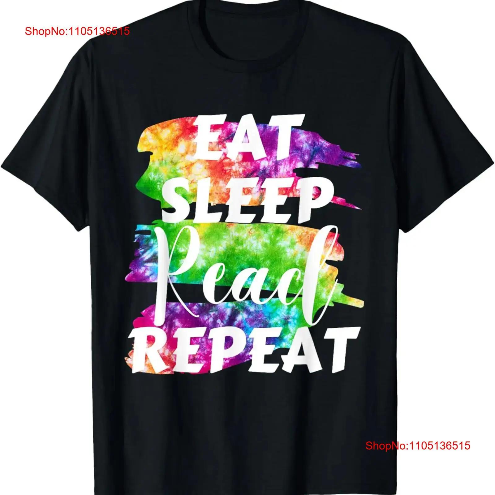 

Eat Sleep Read Repeat Book Lover Librarian Squad Tie Dye T Shirt vintage Washed fashion Soft Stylish Breathable graphic Casual S разноцветный