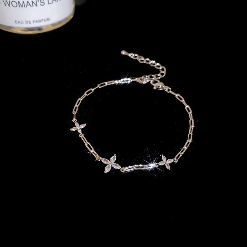 Zircon round flower fashionable simple bracelet light luxury high-end temperament bracelet design niche versatile jewelry