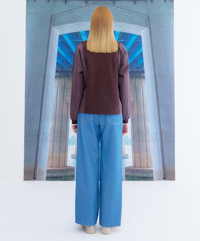 THE STUDIO K Pique Long Sleeve Top_Brown