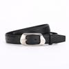 Womens Genuine Leather Belt With Zinc Alloy Buckle Slim 2.8cm Width Adjustable 100-110cm Versatile Casual Office Chic