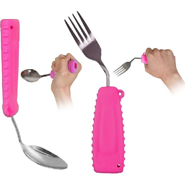 Adaptive Utensils, Weight Utensils for Tremors and Parkinson Patients, Utensil Set Spoon and Fork for Elderly