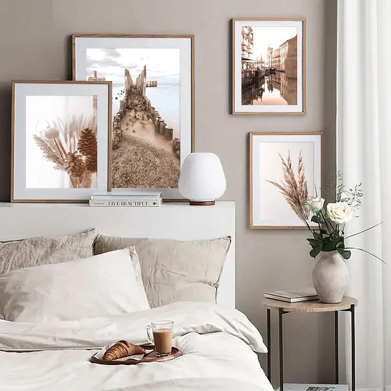 Scandinavian Nature Landscape Bird Canvas Painting Flower Grass Wall Art Print Poster Nordic Modern Image Home Decor Unframed