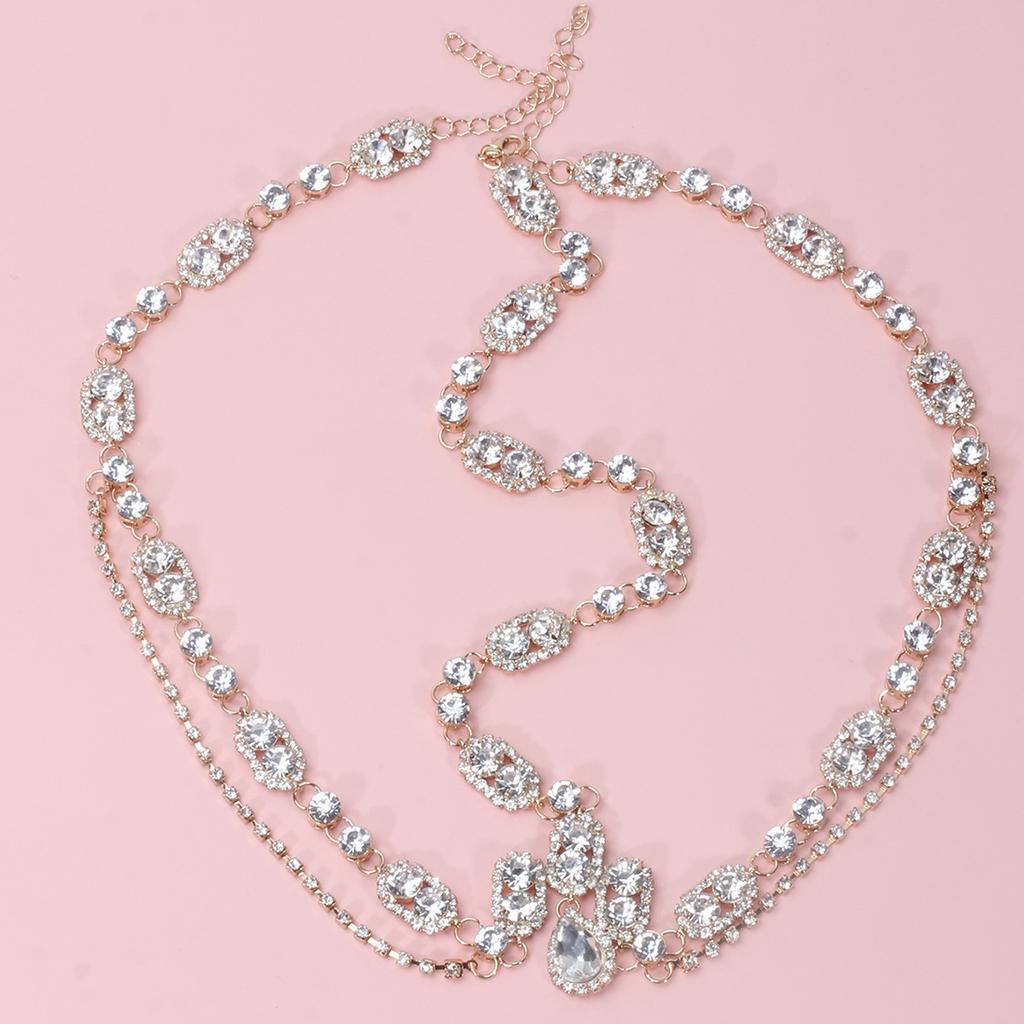 Stylish Exquisite High-end Multi-layer Rhinestone Hair Chain Ins Bridal Wedding Fringed Headgear Hair Accessories