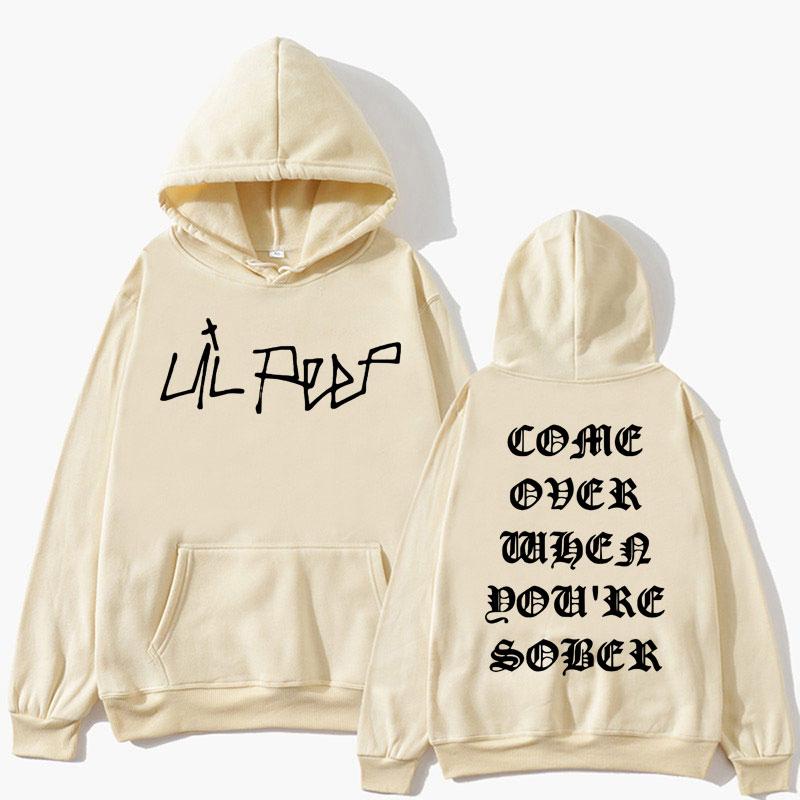 

Рэпер Lil Peep Приходи, когда будешь трезвым Худи Мужские Женские Мода Хип-Хоп Длинный рукав Теплые Оверсайз Одежда Y2k Спортивный костюм M