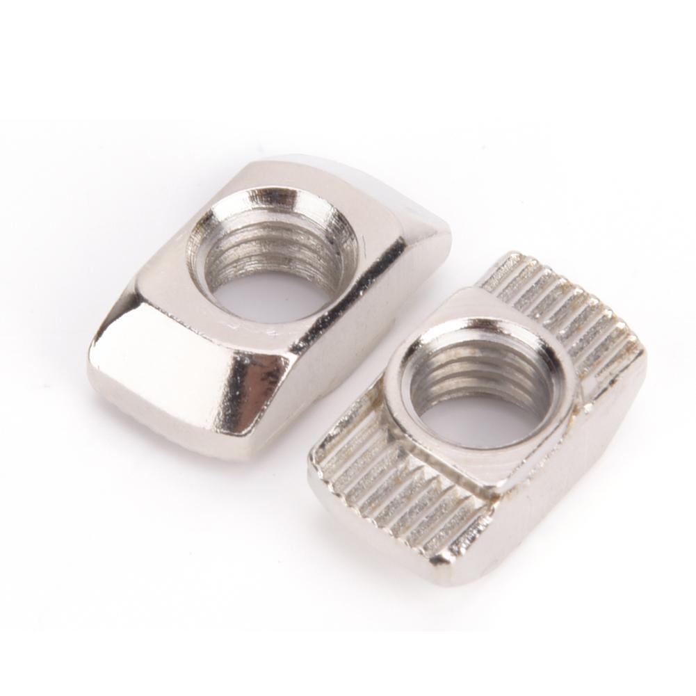 100Pcs T slot Nut Nickel Plating Carbon Steel Sliding Fasteners for Aluminium Profiles(M8 )