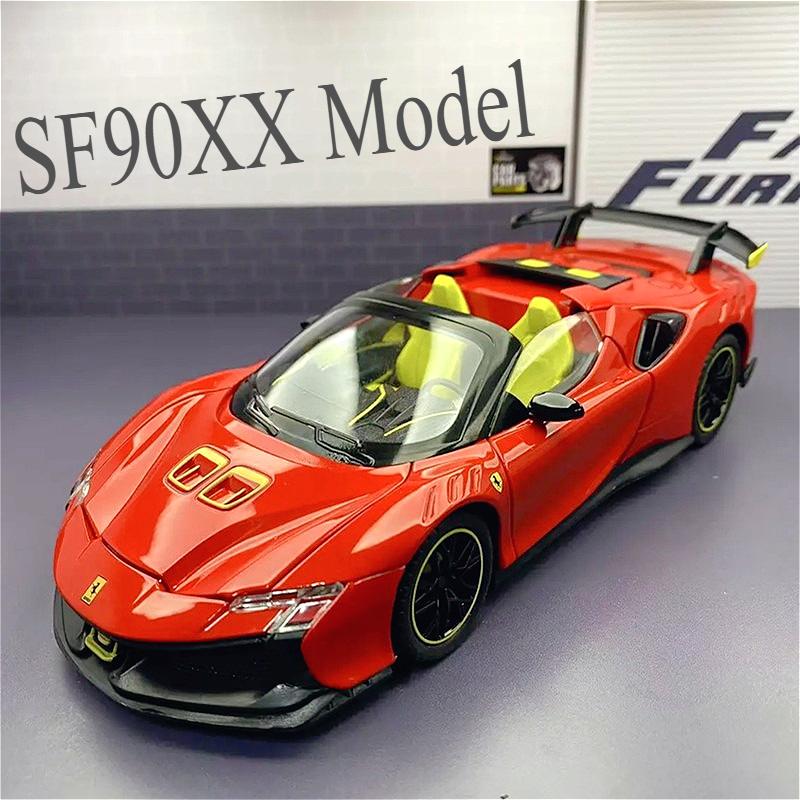 1:24 Scale SF90XX Limited Edition Boutique Sports Car Model Racing Children's Boy Collection Toy Desktop Car Decoration Gift
