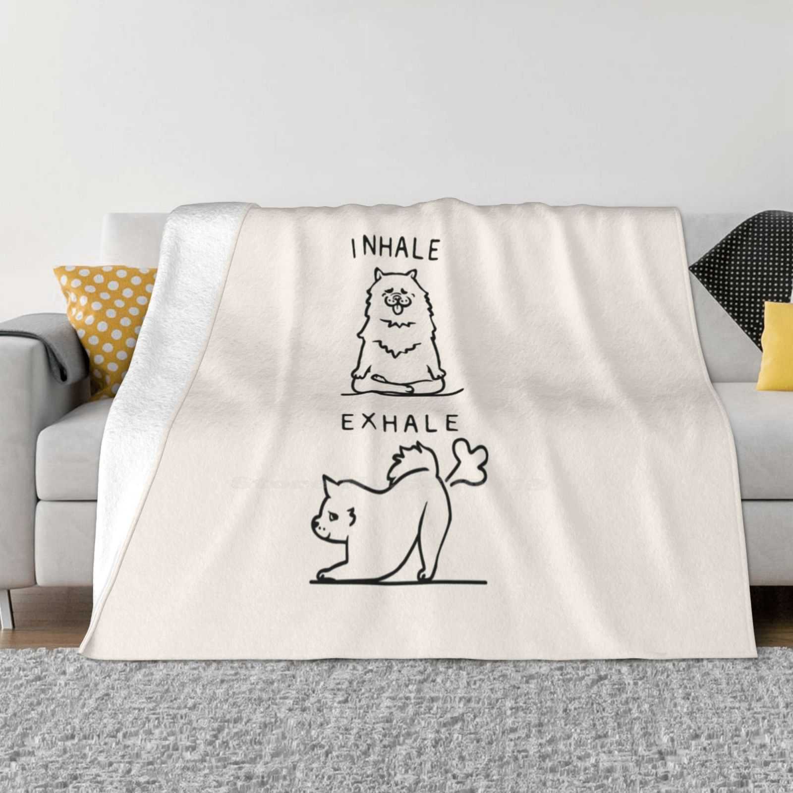 

Inhale Exhale Samoyed Four Seasons Comfortable Warm Soft Blanket Samoyed Yoga 30x40in