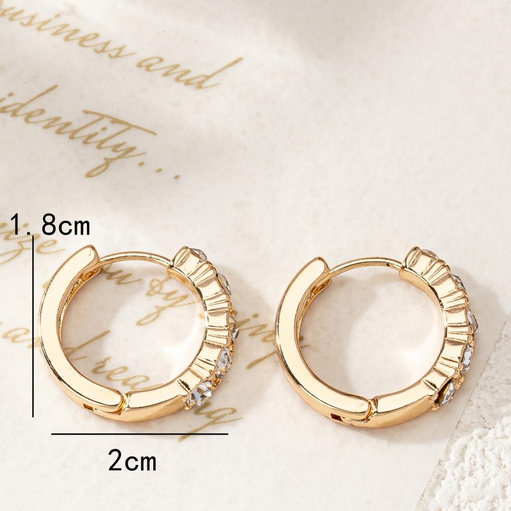 Minimalist Inlaid Zircon Cold Wind Ear Buckle Temperament Versatile Trend Earrings