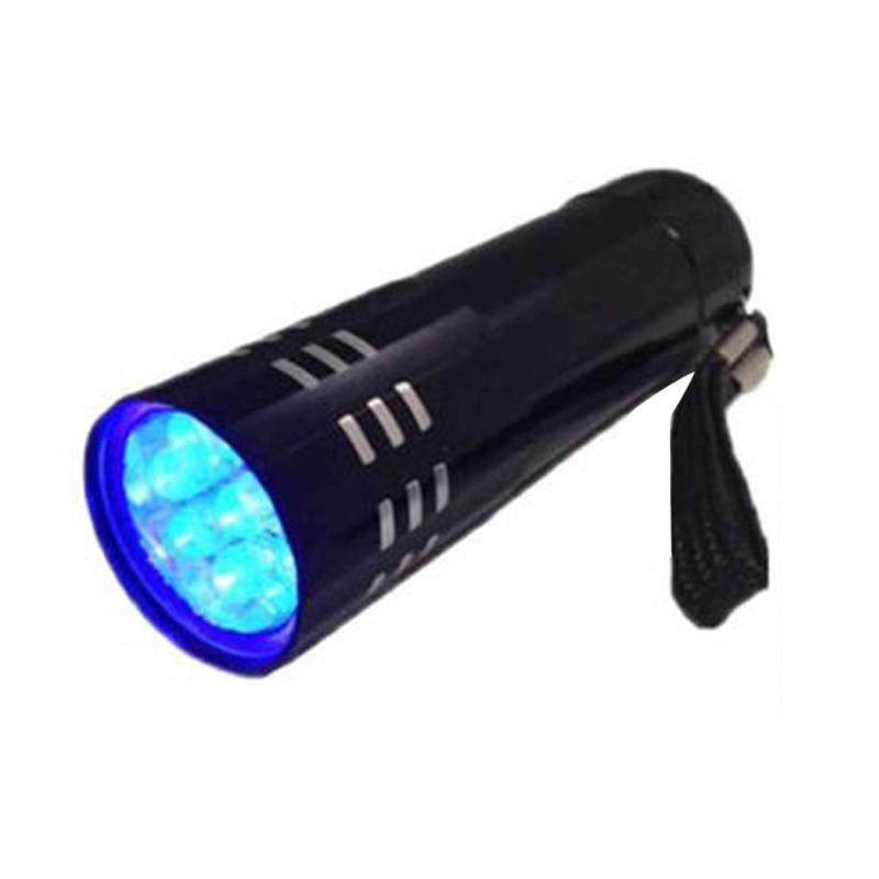 Alluminio UV Ultra Violetto 9 LED Luce Nera AAA Torcia Elettrica Luce Lampada UK