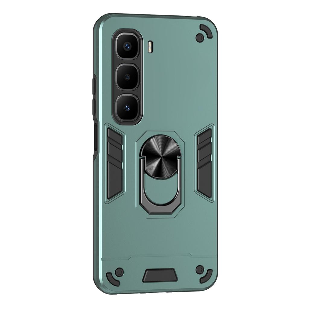 For Infinix Hot 60 Pro+ 4G Case PC+TPU Drop Defend Phone Cover with Ring Kickstand