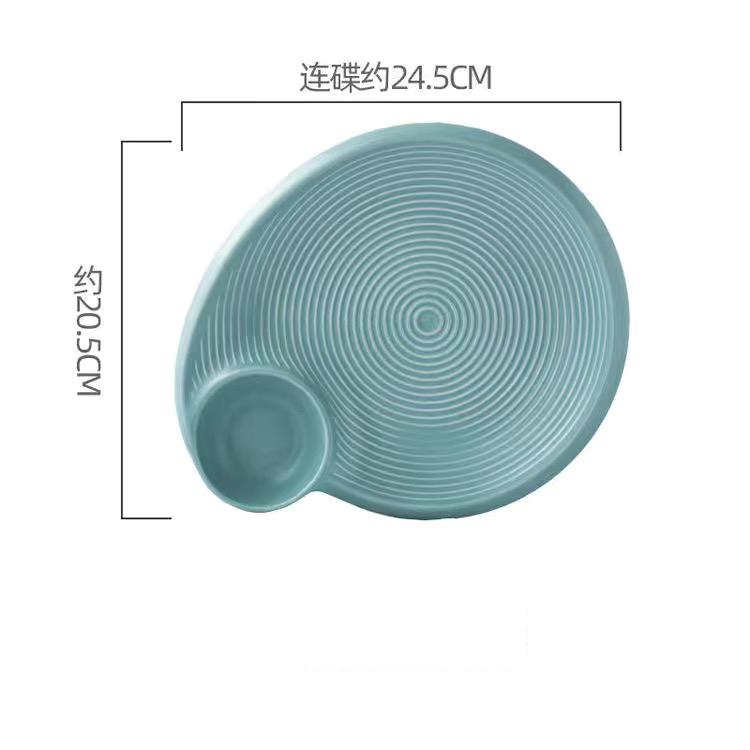 Creative Simple Separated Dumpling Plate Tableware Ceramic Fruit Plate Salad Plate Kitchenware
