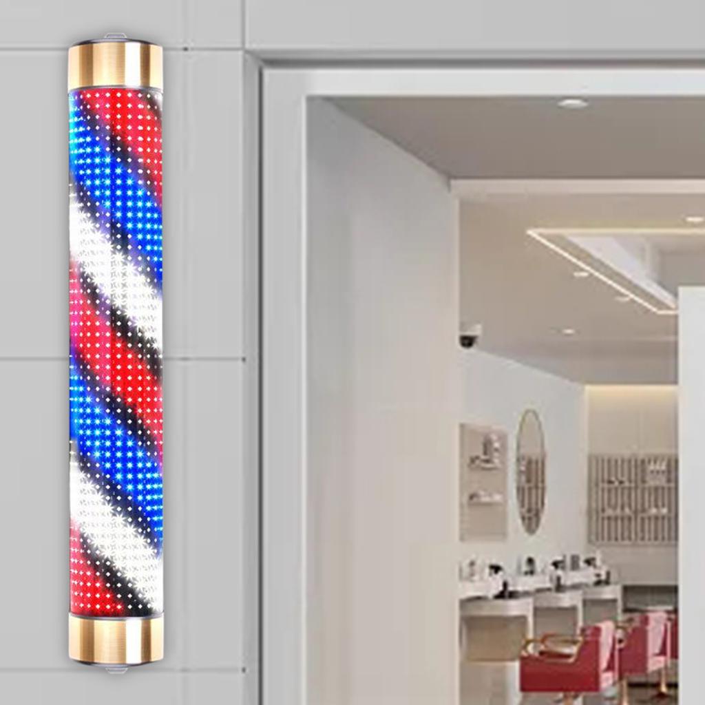 Rotating Barber Rod Lights Barber Shop Pole Waterproof Hair Salon Indoor Neon Signs Wall Mounted Hairdressing Stripes Lights