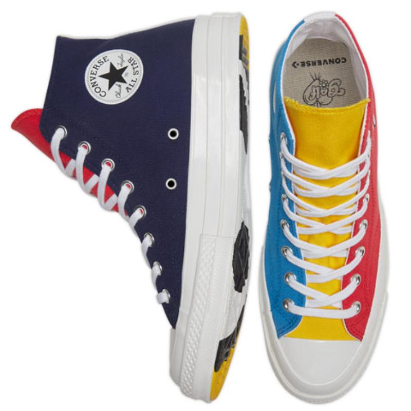 

Converse Chuck Taylor All Star 70 Круглый носок Шнуровка Износостойкие Амортизирующие Высокие парусиновые кеды Унисекс Красный Желтый Синий 35