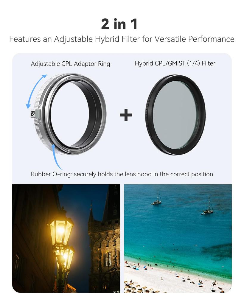 Freewell Fuji X100 Hybrid Filter with Lens Hood CPL/GMIST [] (Silver)