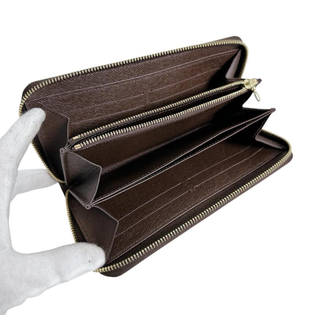 Louis Vuitton Damier Zippy Wallet N60015 Long Wallet Purse Zip Around Ebene Used