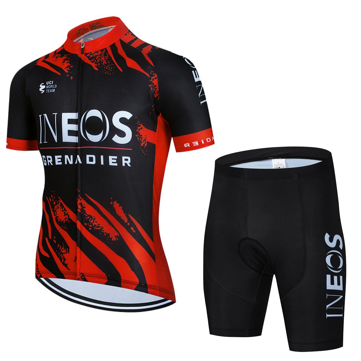 

INEOS 2026 Men Short Sleeve Cycling Jersey Set Summer Bicicleta Clothing MTB Maillot Ropa Ciclismo Sportswear Blue Bicycle Suit S