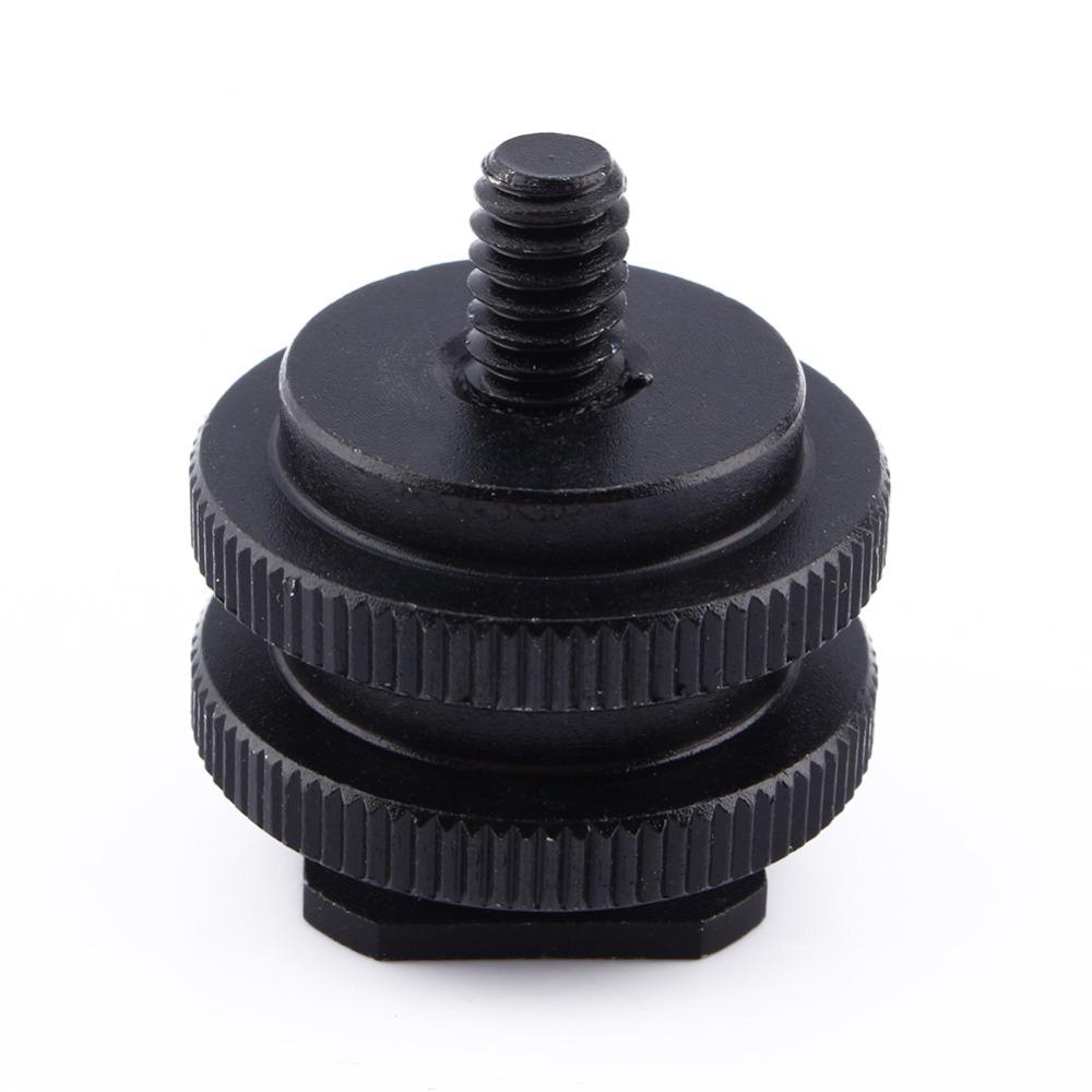 Metal Hot Shoe Adapter: 1/4" Single/Double Layer Conversion Screw for Camera/Camcorder