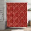 Fancy Printed Shower Curtain Waterproof Decorative Bath Rug Red Green White Flower Pattern Bathroom Liner