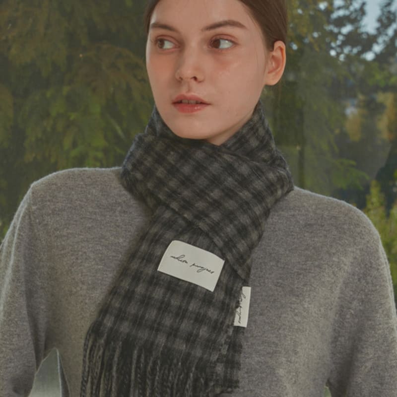 

White Project MICRO PATTERN VIRGIN WOOL MUFFLER [2COLOR] NAVY