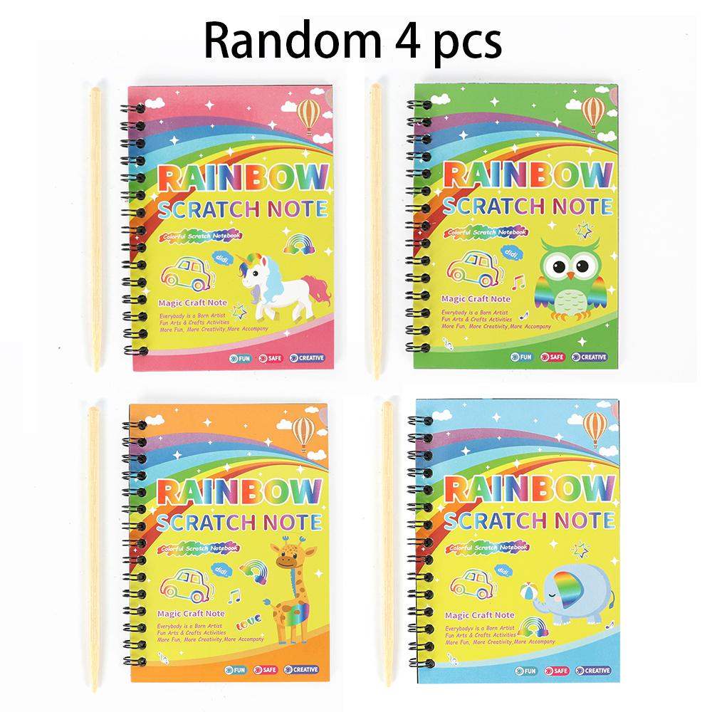 Non-Toxic Dazzling Scratch Painting Parent Child Interactive Toys Note Cards Handmade Painting