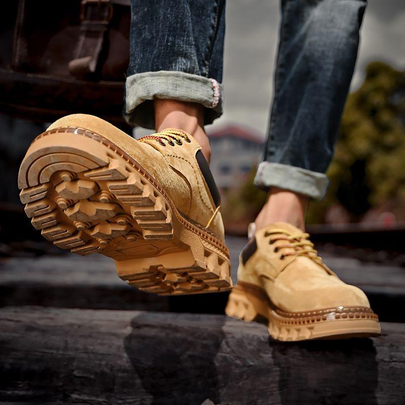 Martin Shoes Męskie retro rabarbarowe buty, niskie, pojedyncze buty