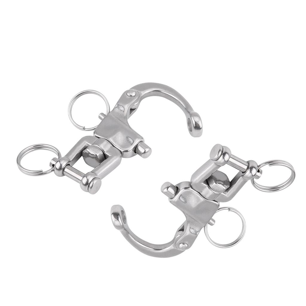 2PCS Swivel Eye Snap Shackle Stainless Steel Quick Release Boat Chain Eye Jaw Swivel Snap Shackle Hook