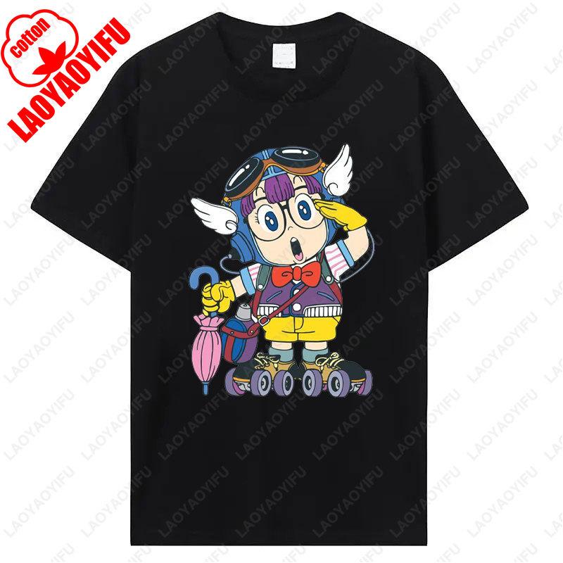 Arale Printing T Shirt Funny Man Women Cotton Tshirt Anime Print  Manga Clothing Vintage Fashion Streetwear Kawaii Casual Wear