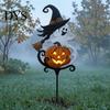 Yard Stakes for Halloween Garden Stake, Metal Witch Pumpkin Rust-Proof Outdoor Courtyard Ornaments Decoration Lawn Patio Porch Pathway, Gift Gardener