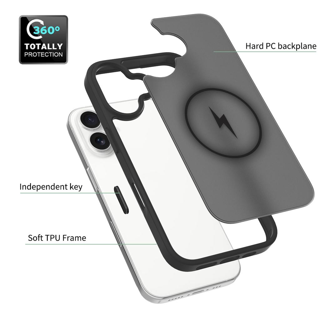 Camera Control Capture Button Case for Magsafe Mag Safe Iphone 17 Air 17 pro 16 Pro Max 16 Plus 16 pro Matte Anti- Fingerprints Black Phone Cover