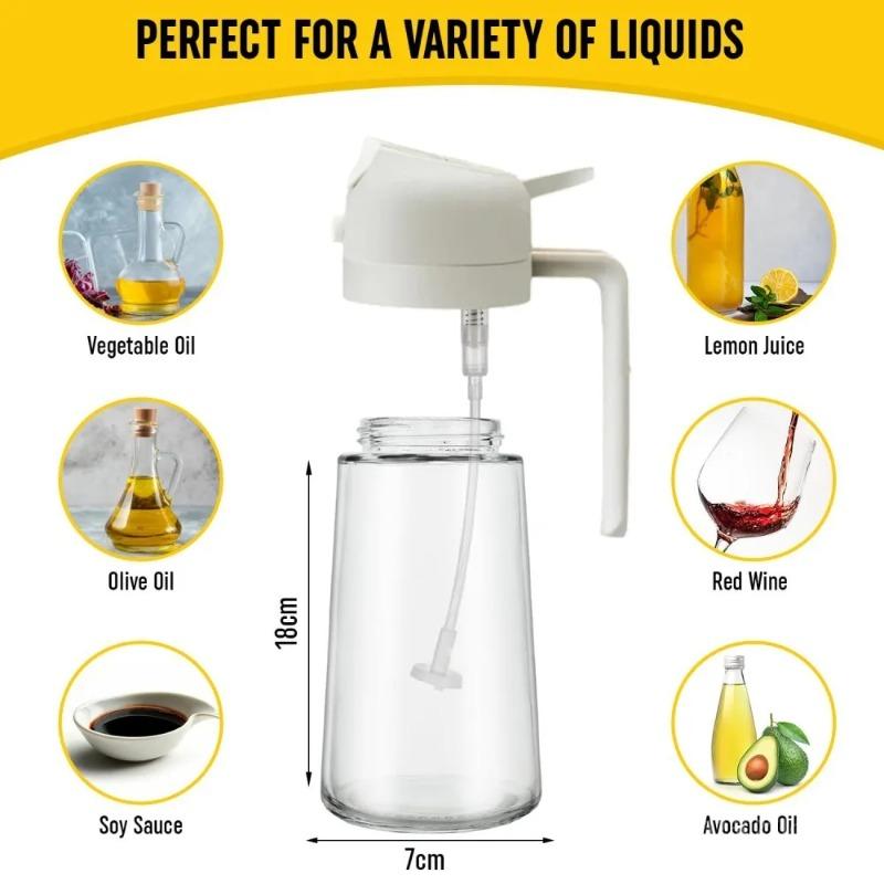 2-in-1 Oil Dispenser Bottle Sprayer Oil Kitchen Olive Oil Sprayer for Cooking Mister for Air Fryer, BBQ, Salad Frying with Brush