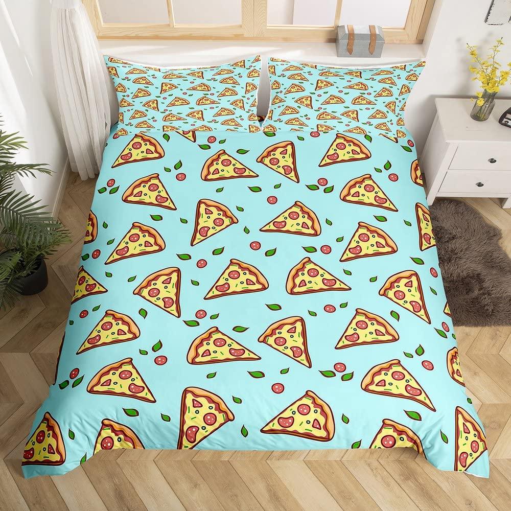 Cartoon Food Duvet Cover Set Melting Ice Cream Cones Decorative Bedding Set with Pillowcase Kids Women Holiday Gift Duvet Cover