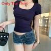 Sexy Girl T Shirt Women Slim Fit U Neck Short Sleeve Casual Tops For Daily Wear